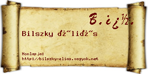 Bilszky Éliás névjegykártya